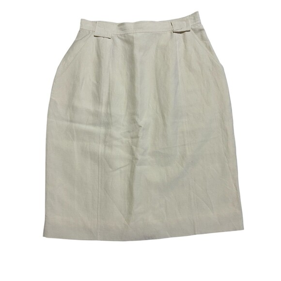 Jones New York Skirt White Linen And‎ Silk Sz 4 - Picture 1 of 4